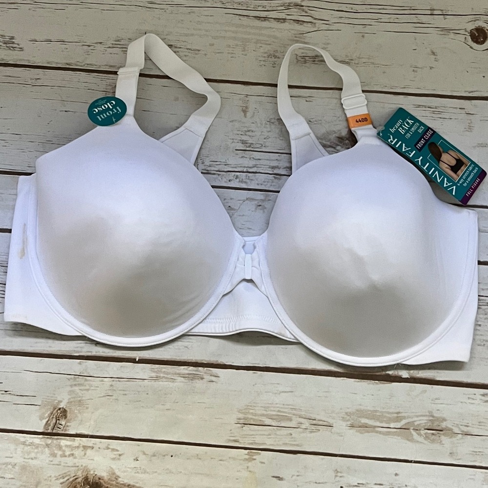 NEW Vanity Fair Bra Star White Beauty Back Front Close Underwire 44DD 76384